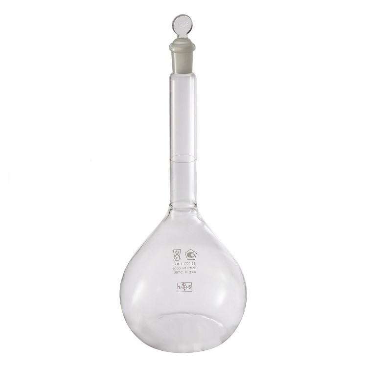 Колбы мерные с одной меткой и пришлифованной пробкой