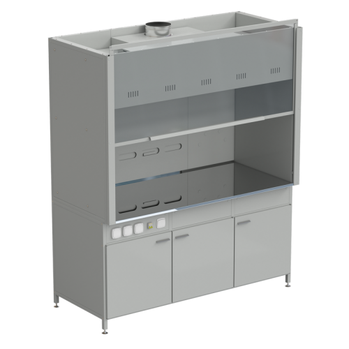 Шкаф вытяжной без подвода воды 1800х900х2145 мм, раб. поверхность - НЕРЖАВЕЮЩАЯ СТАЛЬ