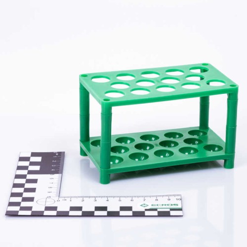 Штатив для пробирок (14 гнезд, h=77 мм) ЗЕЛЕНЫЙ