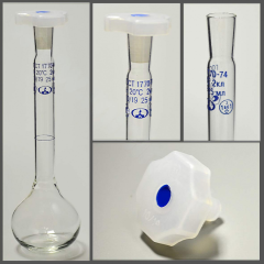 Колба мерная 2а-25-2 с одной меткой и полиэтиленовой пробкой