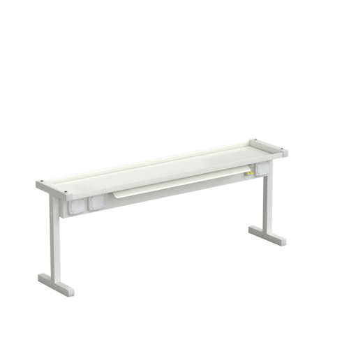 Полка для стола нижняя с электрикой 1175x250x450 мм, белый металл