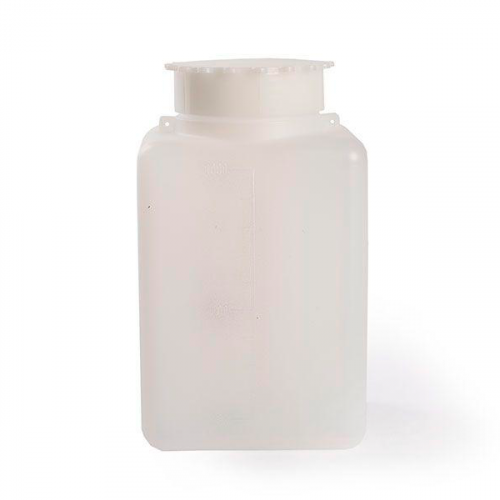 Емкость для общелабораторного применения (бутылка квадратная) 1000 мл, с делениями, ПЭНД, LAMAPLAST