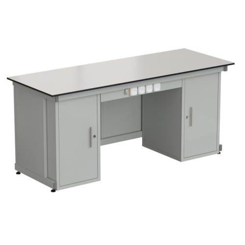 Стол демонстрационный с двумя напольными тумбами, с электрикой 2000х750х900, раб. поверхность - LABGRADE