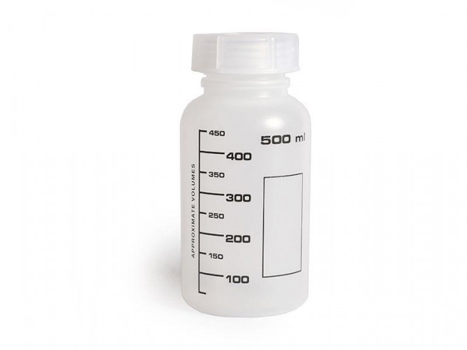 Банка широкогорлая для реактивов 500 мл, с черной градуировкой, п/п, LAMAPLAST