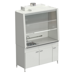 Шкаф вытяжной с одной мойкой из НС и ВЗБ светильником 1520х750х2160 мм, раб. поверхность - LABGRADE