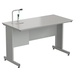 Стол пристенный с подводом воды 1500х750х900 мм, раб. поверхность - DURCON