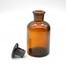 Склянка для реактивов 125 мл из темного стекла с узкой горловиной и притертой пробкой