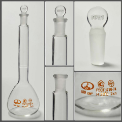 Колба мерная 2-100-10/19 с одной меткой и пришлифованной пробкой