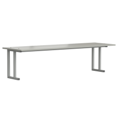 Полка 2-го уровня для стола пристенного 1500х450х390 мм, ЛАМИНАТ СЕРЫЙ