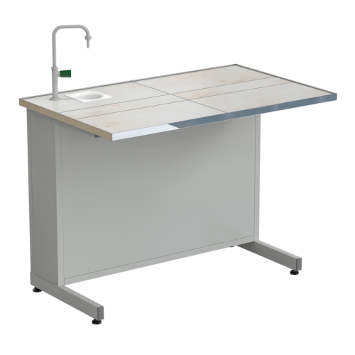 Стол демонстрационный с подводом воды 1212х750х900, раб. поверхность - КЕРАМИКА