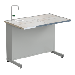 Стол демонстрационный с подводом воды 1212х750х900, раб. поверхность - КЕРАМИКА