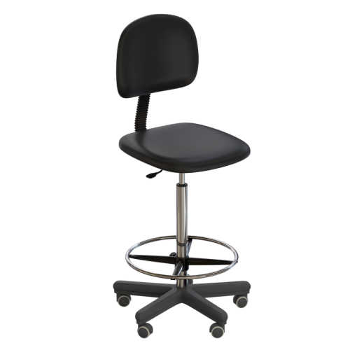 Стул лабораторный на роликах (высота 620-760 мм) (кожзам)