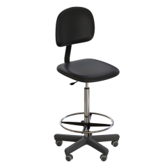 Стул лабораторный на роликах (высота 620-760 мм) (кожзам)