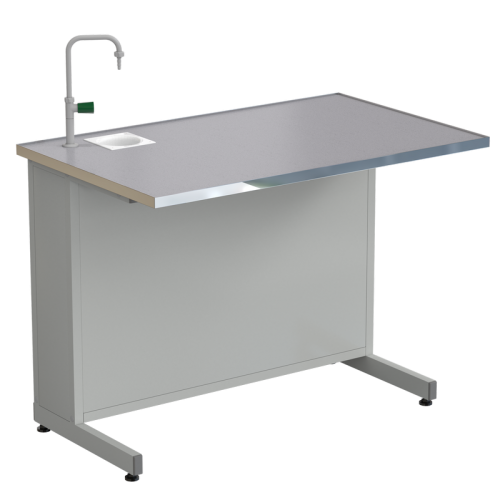 Стол демонстрационный с подводом воды 1212х750х900, раб. поверхность - МОНОЛИТНЫЙ КЕРАМОГРАНИТ