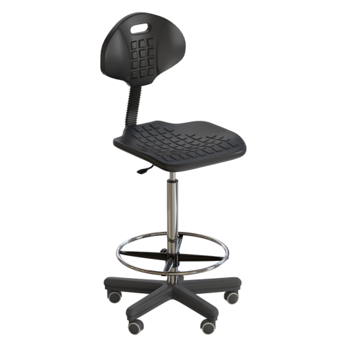 Стул лабораторный на роликах (высота 620-760 мм) (полиуретан)