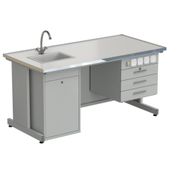 Стол лаборанта с подвесной тумбой, электрикой, водой 1515*750*760, раб. поверхность - LABGRADE-лайт