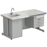Стол лаборанта с подвесной тумбой, электрикой, водой 1515х750х760, раб. поверхность - КЕРАМИКА