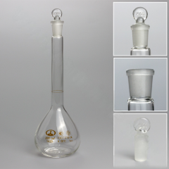 Колба мерная 2-200-1 14/23 с одной меткой и пришлифованной пробкой