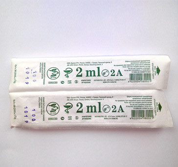 Шприц  инъекционный однократного применения трехдетальный  2А "Луер" с иглой