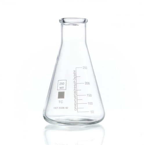 Колба коническая с цилиндрической горловиной КН-2-250-34, с делениями, ТС