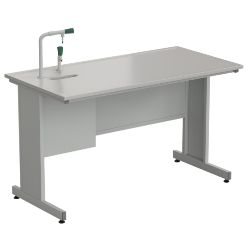 Стол пристенный с подводом воды 1513х763х900 мм, раб. поверхность - DURCON с бортиком