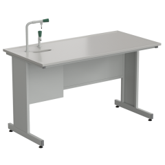 Стол пристенный с подводом воды 1513х763х900 мм, раб. поверхность - DURCON с бортиком
