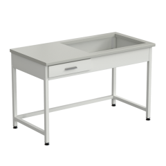 Приставка для весового стола 1200х600х750, раб. поверхность - ЛАМИНАТ СЕРЫЙ (весовой стол справа)