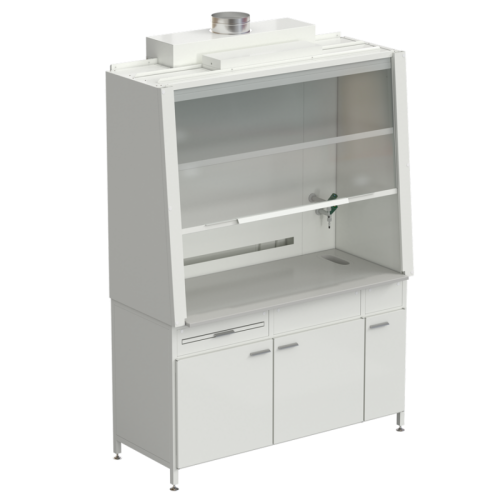 Шкаф вытяжной с подводом воды с ВЗБ светильником 1520х750х2160 мм, раб. поверхность - DURCON