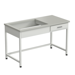 Приставка для весового стола 1200х600х750, раб. поверхность - ЛАМИНАТ СЕРЫЙ (весовой стол слева)