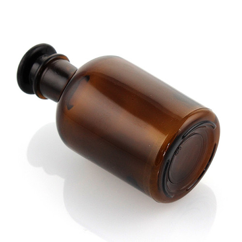 Склянка для реактивов 5000 мл из темного стекла с узкой горловиной и притертой пробкой