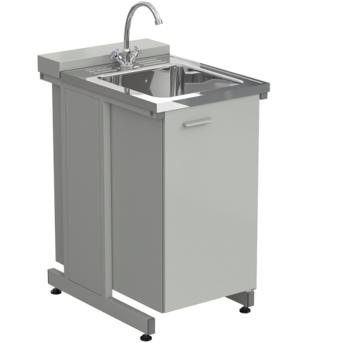 Мойка одинарная 500х750х900 мм, (глубина раковины 140 мм), раб. поверхность - НЕРЖАВЕЮЩАЯ СТАЛЬ