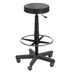 Табурет лабораторный на роликах (высота 620-760 мм) (кожзам)