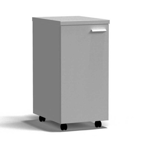 Тумба подкатная дверь левая 400х540х820 мм, высокая, серый металл - СТАЛЬ