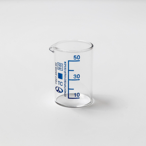 Стакан Н-1-50 низкий с делениями и носиком, ТС