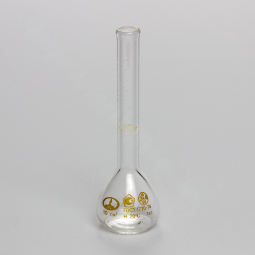 Колба мерная 1-10-1 с одной меткой и цилиндрической горловиной