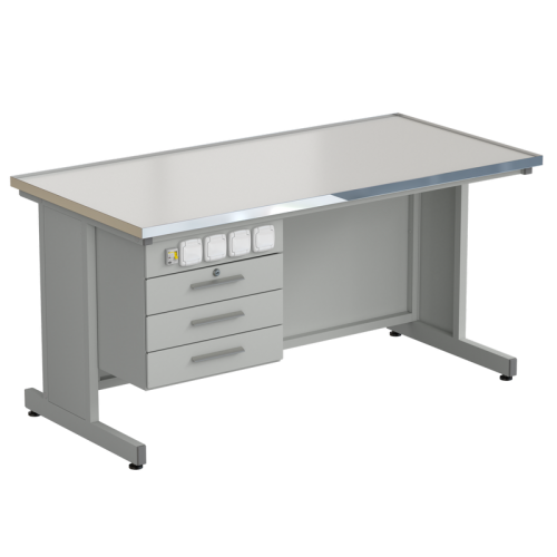 Стол преподавателя с подвесной тумбой и электрикой 1515х750х760, раб. поверхность - LABGRADE-лайт