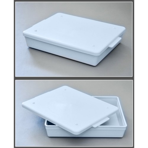 Лоток лабораторный прямоугольный с крышкой, без ячеек, ЛПпу-0,5А, 200х154х40 мм, Елат