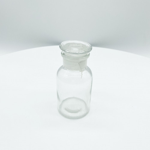 Склянка для реактивов 125 мл из светлого стекла с широкой горловиной и притертой пробкой