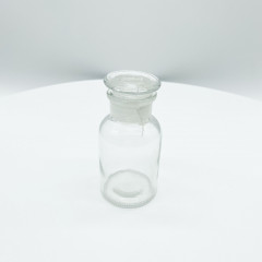 Склянка для реактивов 125 мл из светлого стекла с широкой горловиной и притертой пробкой