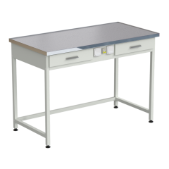 Стол лабораторный с 2-мя ящиками и электрикой 1212х610х850 мм, раб. поверхность - МОНОЛИТНЫЙ КЕРАМОГРАНИТ