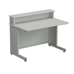 Стол преподавателя с полкой 1200х750х950 в сборе, раб. поверхность - ЛАМИНАТ БЕЛЫЙ