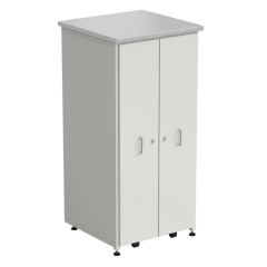 Шкаф 2 выдвижные вертикальные секции 640x630x1350 ламинат белый, белый металл