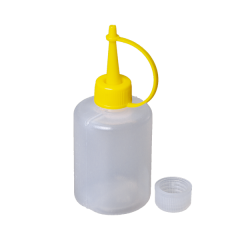 Банка-капельница 40 мл с крышкой-капельницей и транспортировочной крышкой (цвет крышки-капельницы - ЖЁЛТЫЙ)