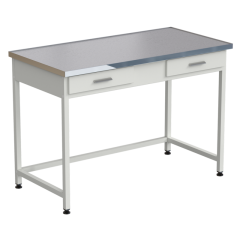 Стол лабораторный с 2 ящиками 1212х610х850 мм, раб. поверхность - МОНОЛИТНЫЙ КЕРАМОГРАНИТ