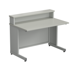 Стол преподавателя с полкой 1200х750х950 в сборе, раб. поверхность - ЛАМИНАТ СЕРЫЙ