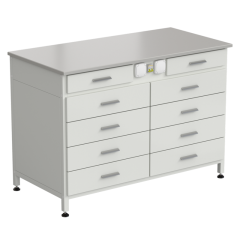 Стол-тумба с электрикой (2 ящика + 4 ящика + 4 ящика) 1200x600x850 мм, раб. поверхность - DURCON