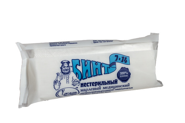Бинт марлевый нестерильный 7х14 (индивидуальная упаковка), плотность 36