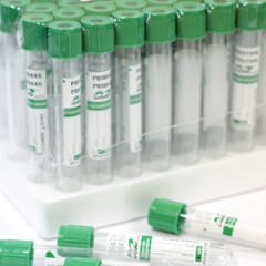 Вакуумные пробирки для исследования плазмы с натрий гепарином и гелем, 16х100 мм, 9 мл, пластик, 100 ш/уп.