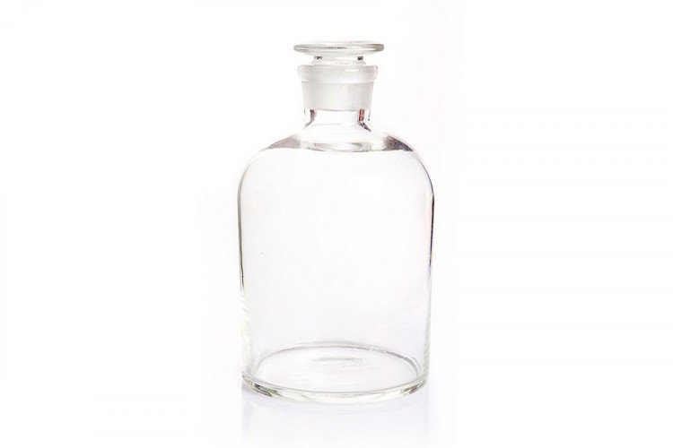 Склянка для реактивов 5000 мл из светлого стекла с узкой горловиной и притертой пробкой