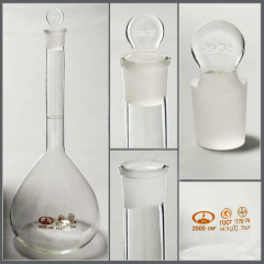 Колба мерная 2-2000-29/32 с одной меткой и пришлифованной пробкой